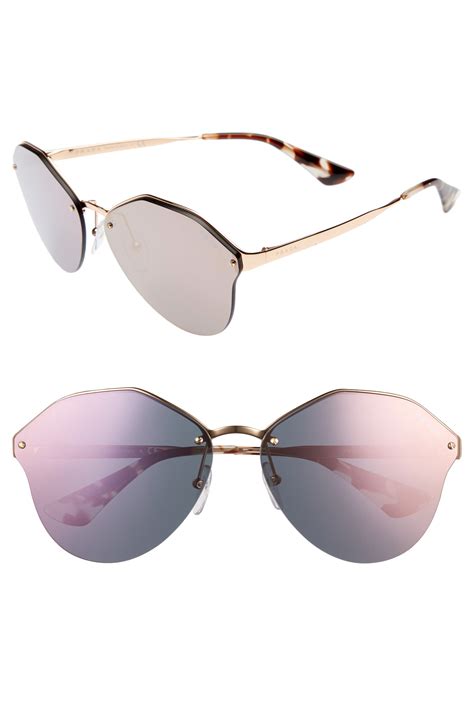 prada 66mm oversized rimless sunglasses|prada 51mm rectangular sunglasses.